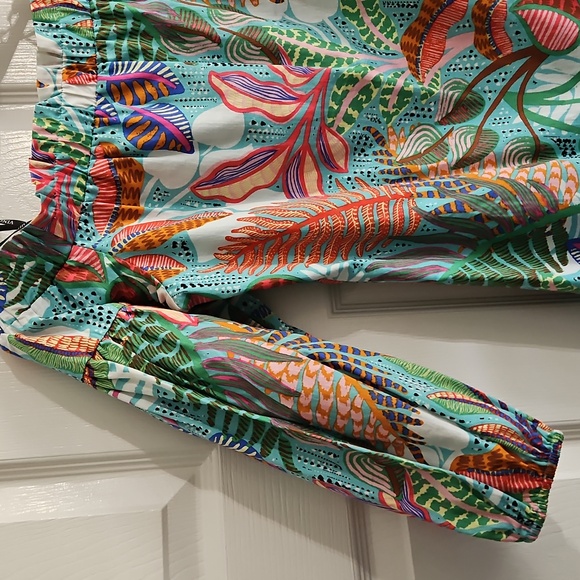 Vince Camuto Off The Shoulder 3/4 Bubble Sleeve Shift Dress:Aqua Tropical:Size-6 - Picture 4 of 8